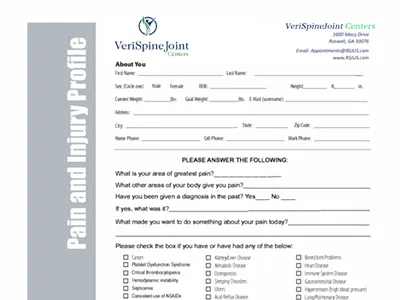 Pain and Injury Profile form