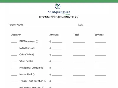 PRP Recommended Treatment Form