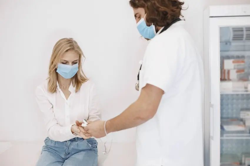 Medical specialist performing minimally invasive injection for targeted pain relief